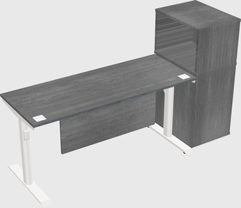 Dual motor electric desk w/cabinet