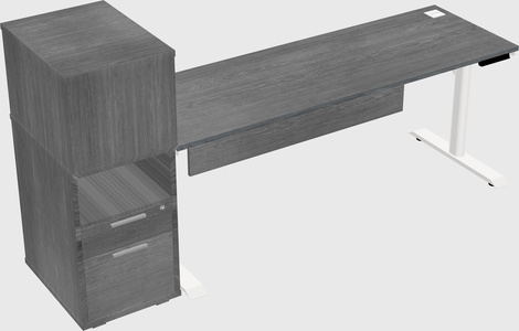 Dual motor electric desk w/cabinet