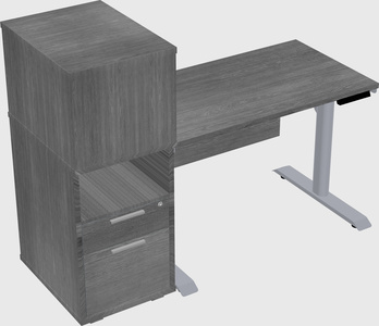 Dual motor electric desk w/cabinet