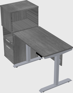 Dual motor electric desk w/cabinet