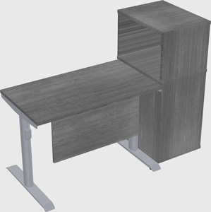Dual motor electric desk w/cabinet