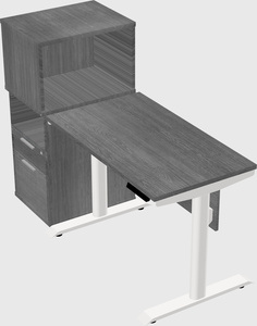 Dual motor electric desk w/cabinet