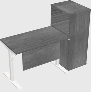 Dual motor electric desk w/cabinet
