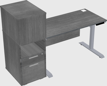 Dual motor electric desk w/cabinet