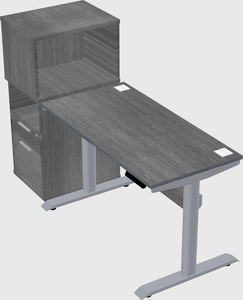 Dual motor electric desk w/cabinet