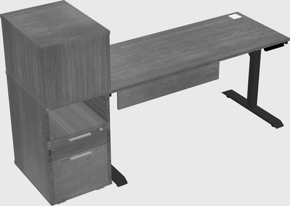 Dual motor electric desk w/cabinet