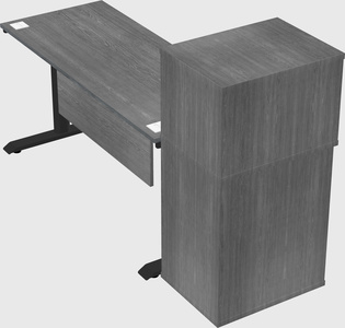 Dual motor electric desk w/cabinet