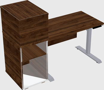 Dual motor electric desk w/cabinet