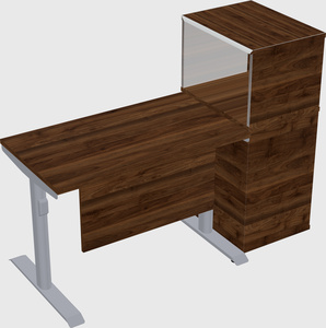Dual motor electric desk w/cabinet