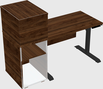 Dual motor electric desk w/cabinet