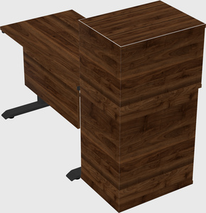 Dual motor electric desk w/cabinet