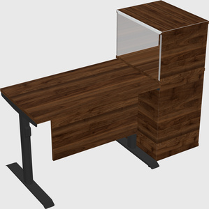 Dual motor electric desk w/cabinet