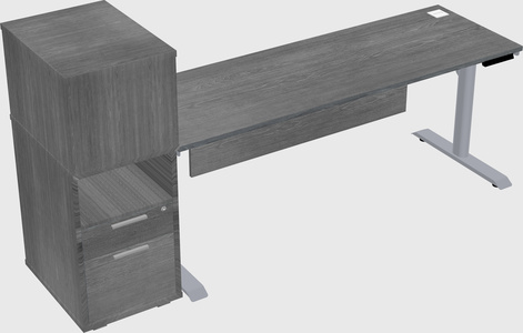 Dual motor electric desk w/cabinet