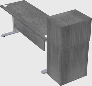 Dual motor electric desk w/cabinet