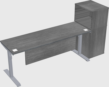 Dual motor electric desk w/cabinet