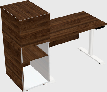 Dual Motor Electric Desk W/cabinet