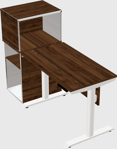 Dual motor electric desk w/cabinet