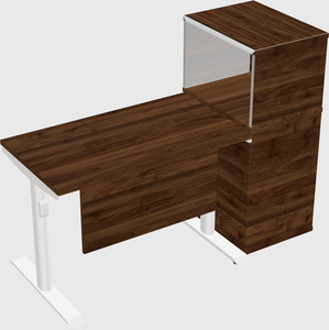 Dual motor electric desk w/cabinet