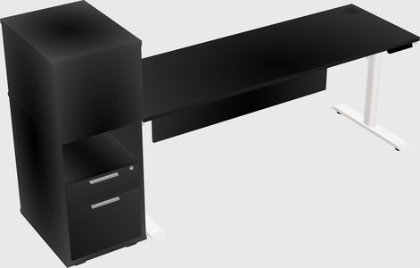 Dual Motor Electric Desk W/cabinet