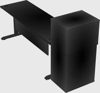 Dual motor electric desk w/cabinet