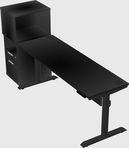 Dual motor electric desk w/cabinet