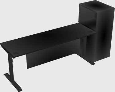 Dual motor electric desk w/cabinet