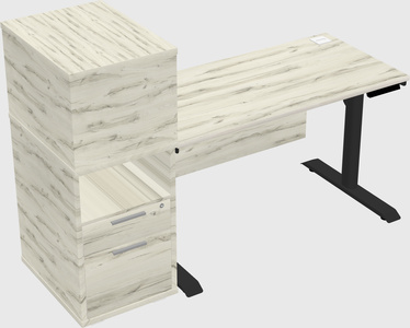 Dual Motor Electric Desk W/cabinet