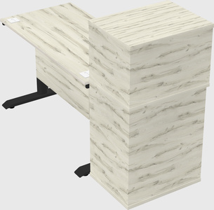 Dual motor electric desk w/cabinet