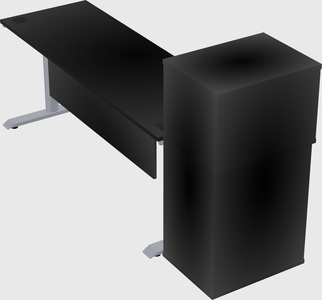 Dual motor electric desk w/cabinet