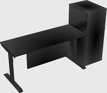 Dual motor electric desk w/cabinet