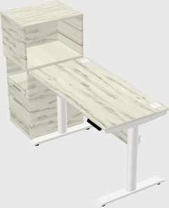 Dual motor electric desk w/cabinet