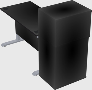 Dual motor electric desk w/cabinet