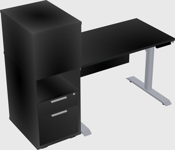 Dual motor electric desk w/cabinet