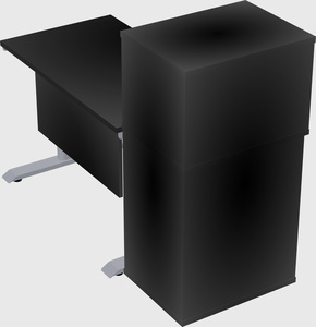 Dual motor electric desk w/cabinet