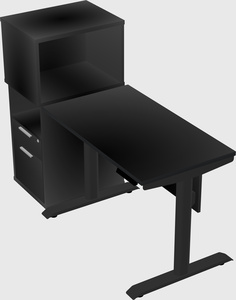 Dual motor electric desk w/cabinet