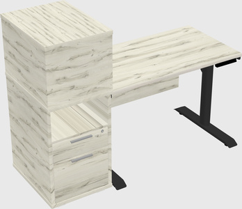 Dual Motor Electric Desk W/cabinet