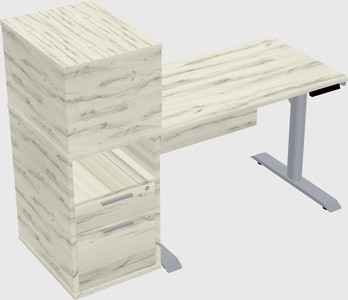 Dual Motor Electric Desk W/cabinet