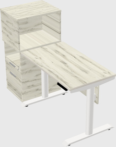 Dual motor electric desk w/cabinet