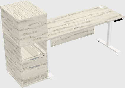 Dual Motor Electric Desk W/cabinet