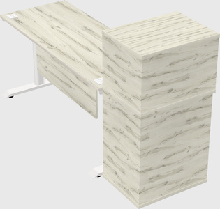 Dual motor electric desk w/cabinet