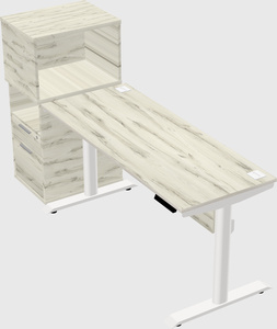 Dual motor electric desk w/cabinet