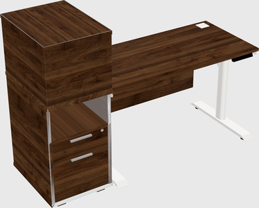 Dual Motor Electric Desk W/cabinet