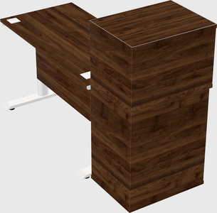 Dual motor electric desk w/cabinet