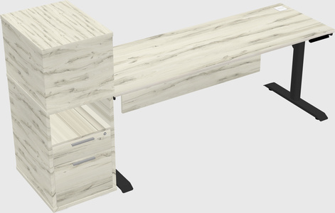 Dual Motor Electric Desk W/cabinet