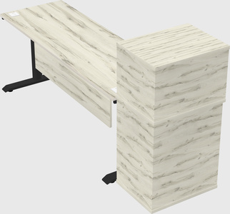 Dual motor electric desk w/cabinet
