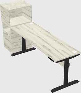 Dual motor electric desk w/cabinet