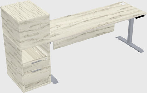 Dual Motor Electric Desk W/cabinet