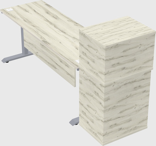 Dual motor electric desk w/cabinet