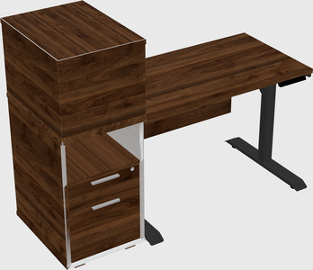Dual motor electric desk w/cabinet