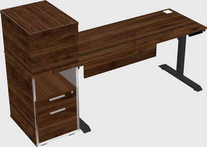 Dual motor electric desk w/cabinet